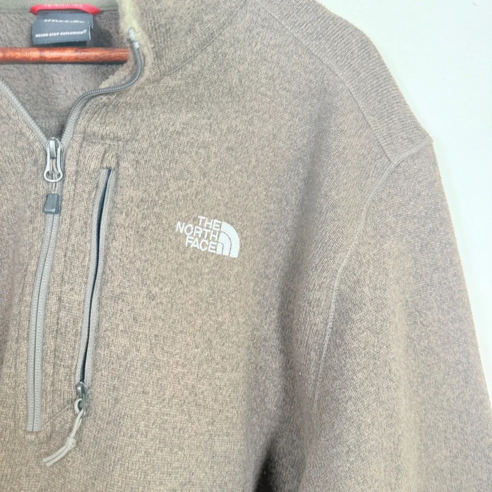 The North Face Gordon Lyons Quarter Zip Sweater Fleece Pullover Size XL Brown